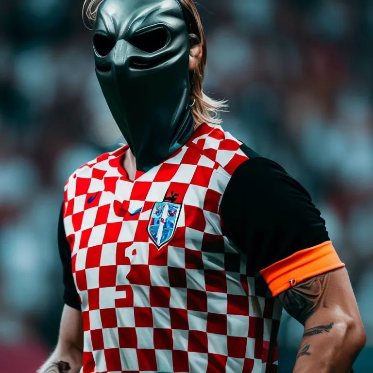 Chorwacki piłkarz w masce